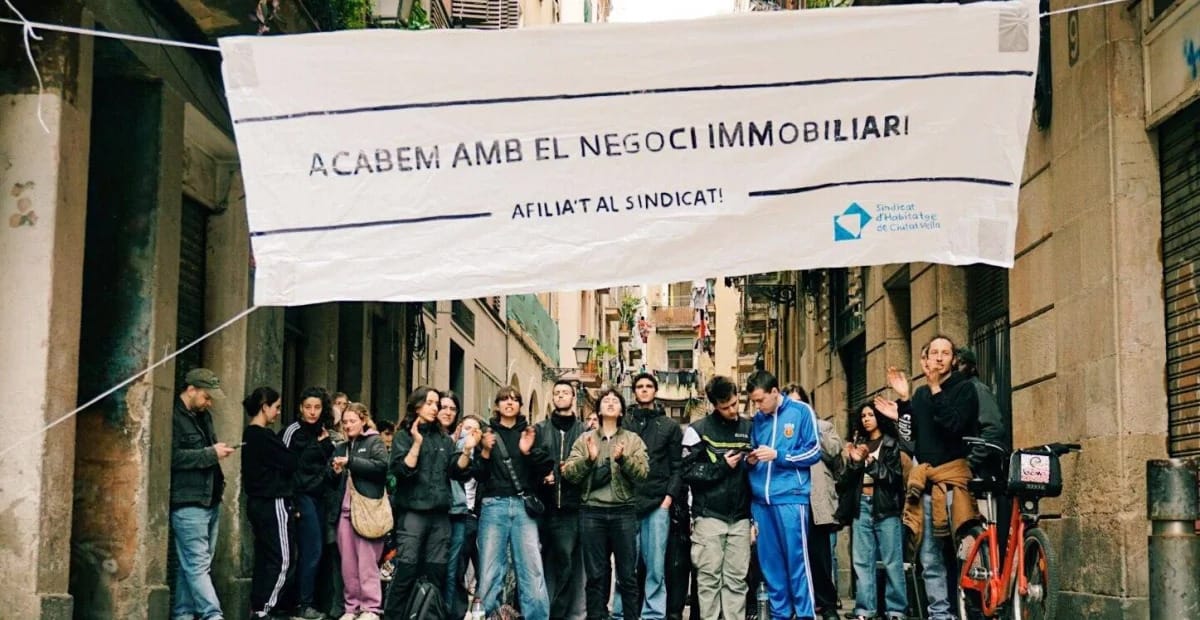 Imagen de archivo de una movilización del Sindicat d'Habitatge Socialista de Catalunya. Foto: SHSC