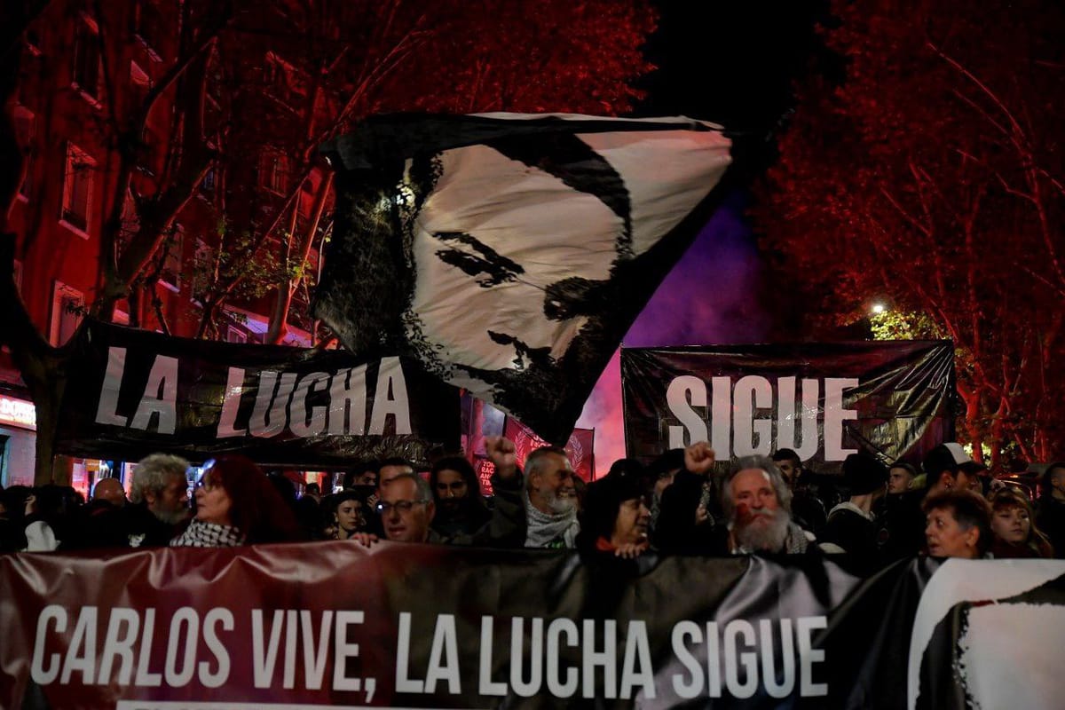 Imagen de archivo de una manifestación en memoria de Carlos Palomino en Madrid. Foto: vía @AntifaMadrid (X)