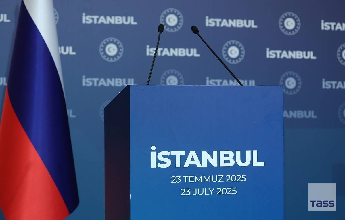 Imagen de archivo de la sala de prensa de las conversaciones entre Ucrania y Rusia en Estambul. Foto: TASS