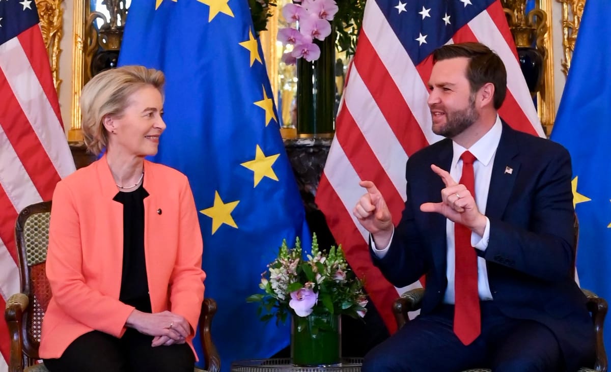 Imagen de archivo de Ursula Von der Leyen y JD Vance. Foto: @vonderleyen (X)