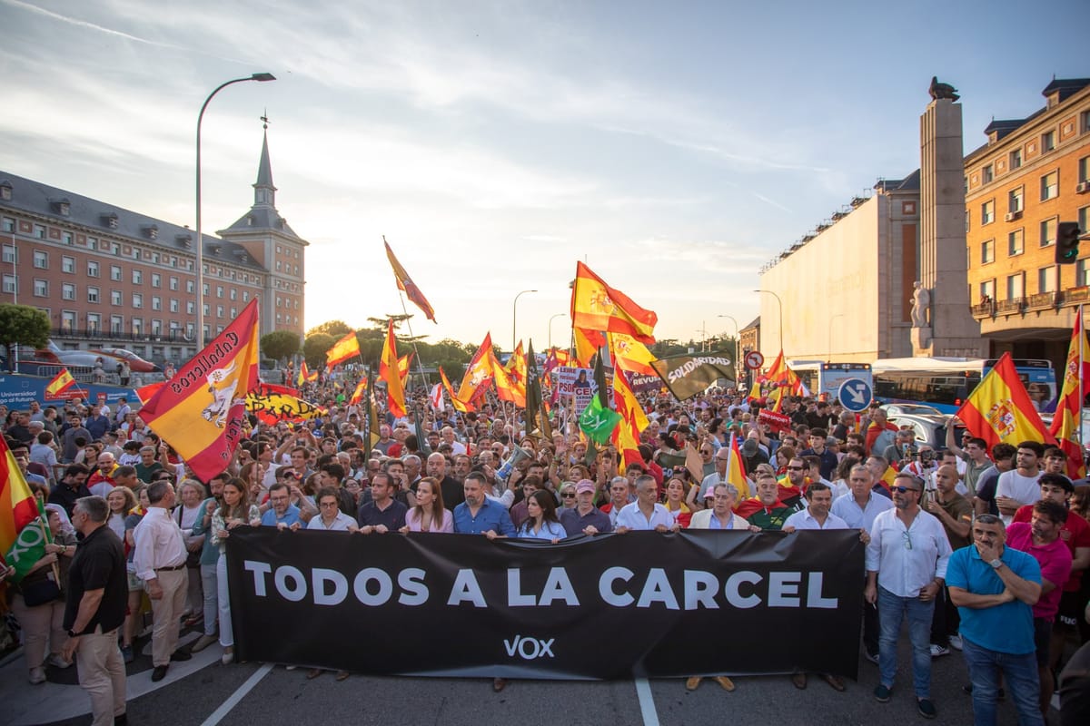 Imagen de archivo de una manifestación de Vox en junio. Foto: Vox