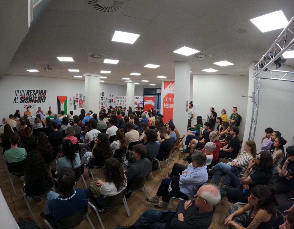 Imagen de archivo de las jornadas por Palestina de CJS en la sede de CGT Aragón. Foto: CJS Zaragoza