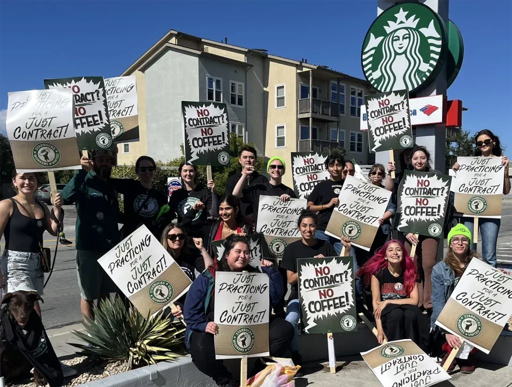 Trabajadores de Starbucks Workers United. Foto: sbworkersunited.org