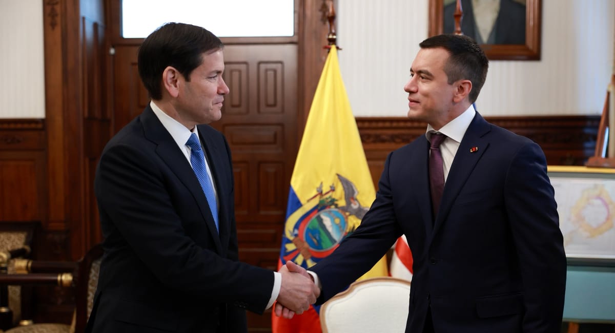 Imagen de archivo de Daniel Noboa y Marco Rubio. Foto: Daniel Noboa (X)