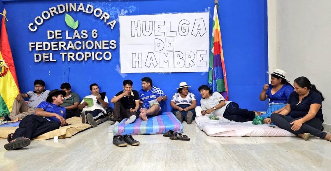 Imagen de los sindicalistas en huelga. Foto: sopitas.com
