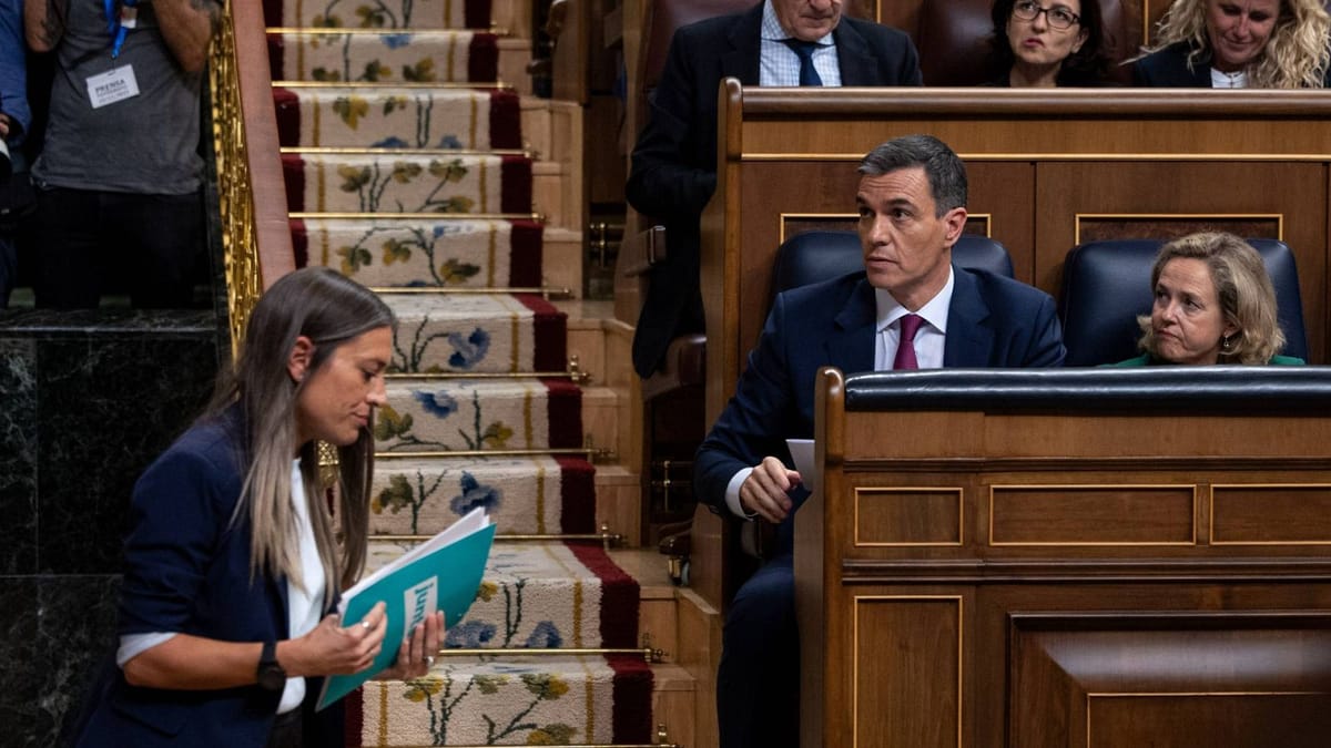 Miriam Nogueras y Pedro Sánchez en el Congreso. Foto: rtve.es