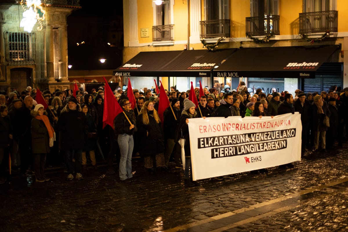 Imagen de la concentración en Iruñea. Foto: Gedar Langile Kazeta
