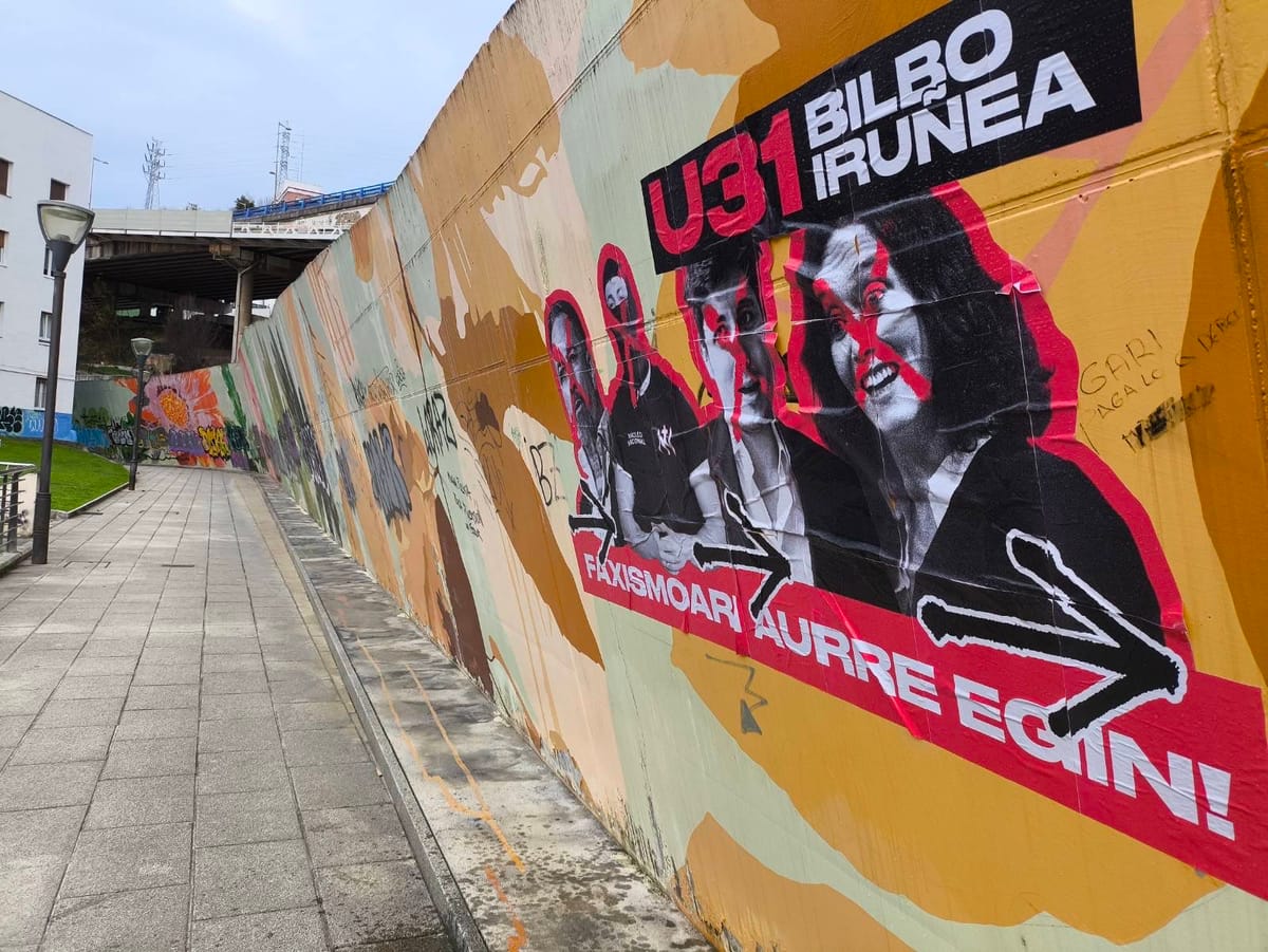 Cartel de Gazte Koordinadora Sozialista llamando a las manifestaciones del 31 de enero contra el fascismo y el autoritarismo de los estados.