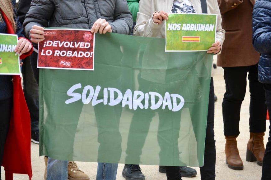 Imagen de archivo de miembros de solidaridad en una protesta. Foto: lasvocesdelpueblo.com