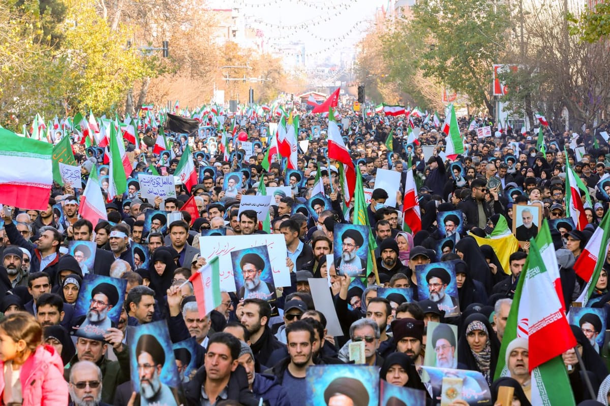 Imagen de archivo de una movilización progubernamental en Irán. Foto: @IRIran_Military (X)