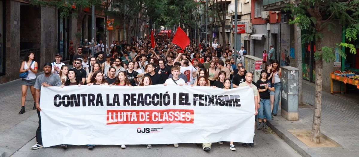Manifestación de la Organització Juvenil Socialista. Foto: @OJS_CAT