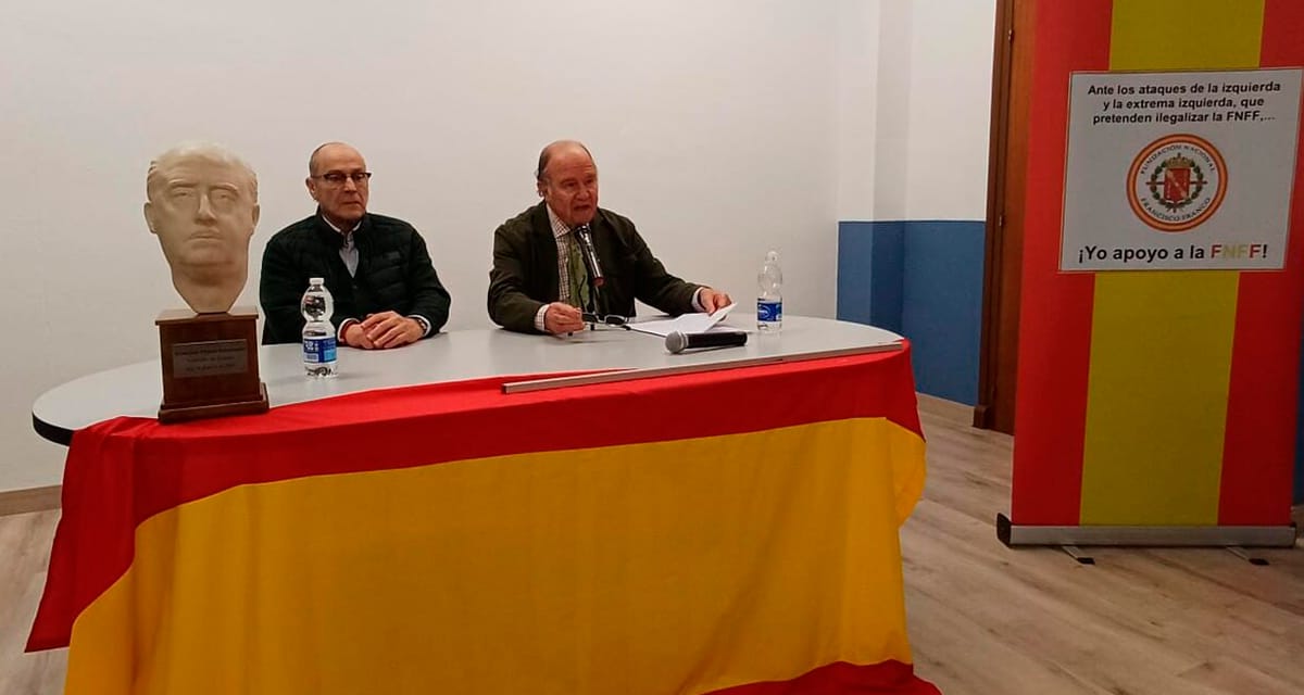 Acto de exaltación franquista de la Fundación Nacional Francisco Franco en el colegio San Vicente de Paúl de Zaragoza. Foto: FNFF