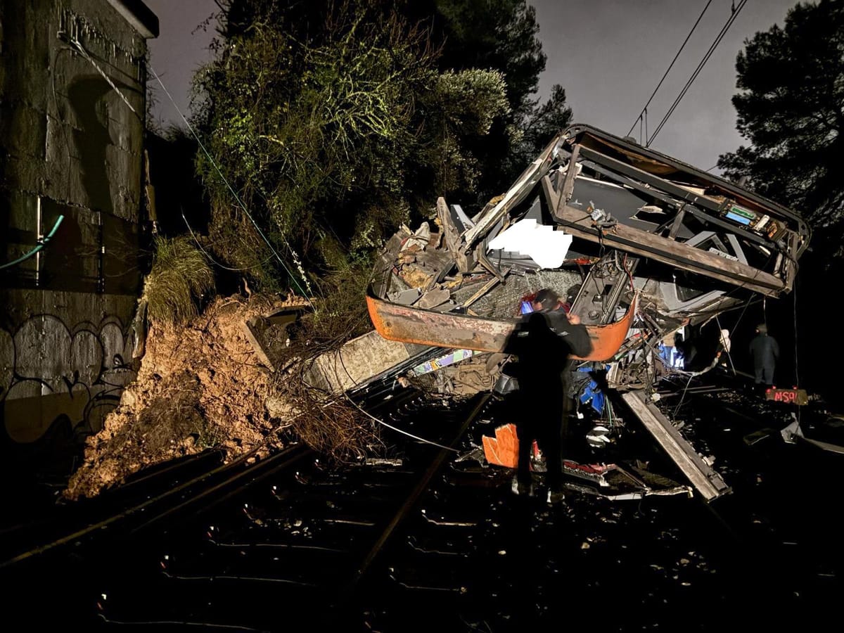 Tragedia ferroviaria en Gelida. Foto: @transportcat (X)