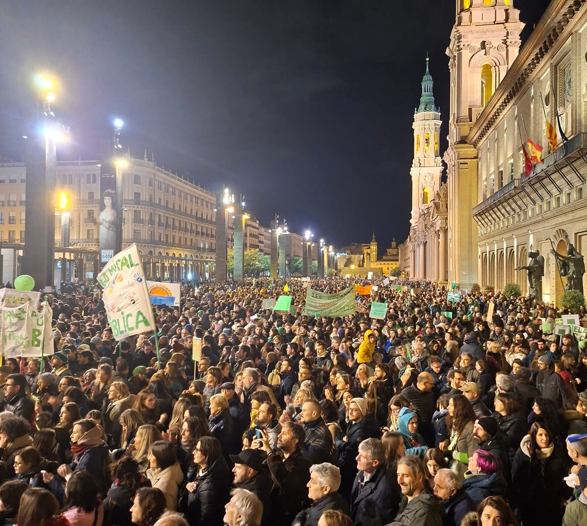 Manifestación por la educación pública en Zaragoza. Foto: CGT