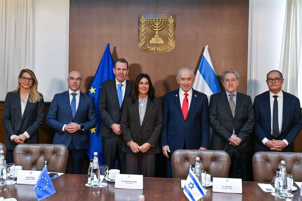 Imagen de archivo de la reunión oficial entre Patriotas por Europa y el Gobierno israelí. Foto: @hermanntertsch (X)