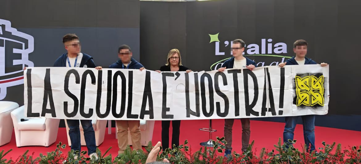 Imagen de archivo de la organización estudiantil fascista Azione Studentesca. Foto: vía Il Manifesto