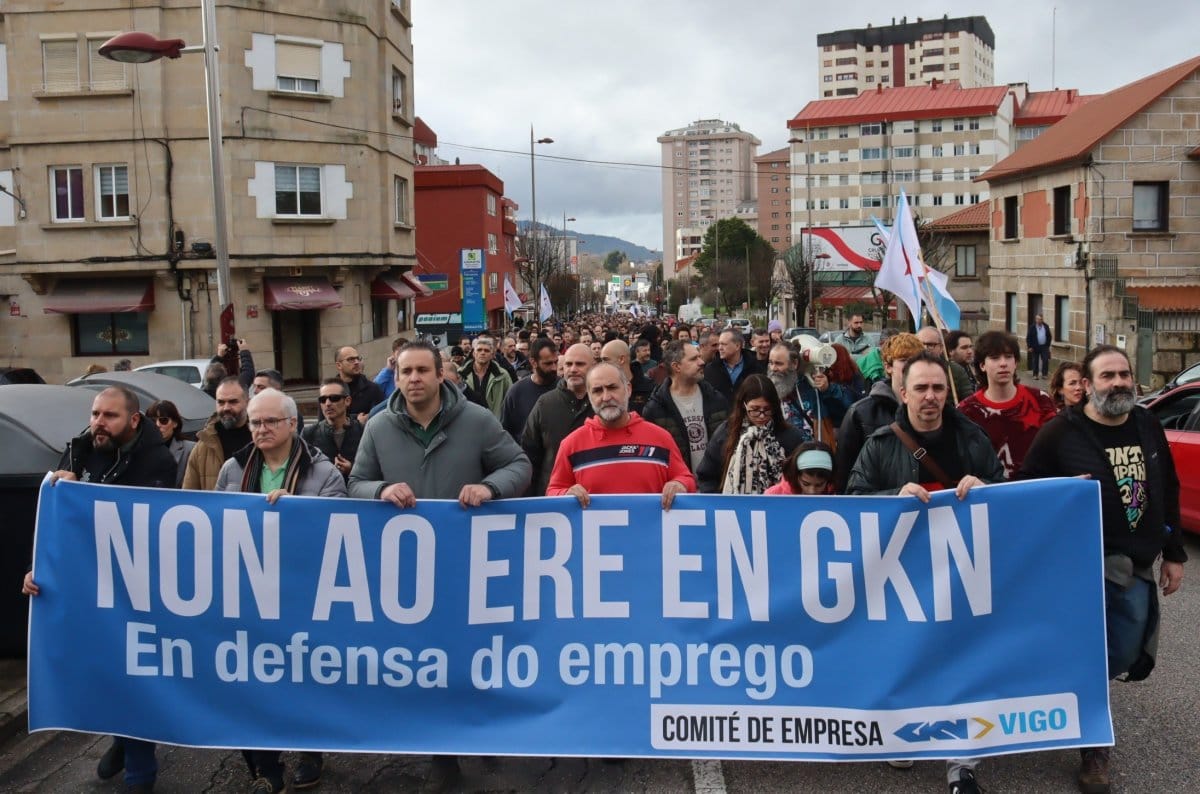 Manifestación sindical de GKN Vigo. Foto: cig.gal