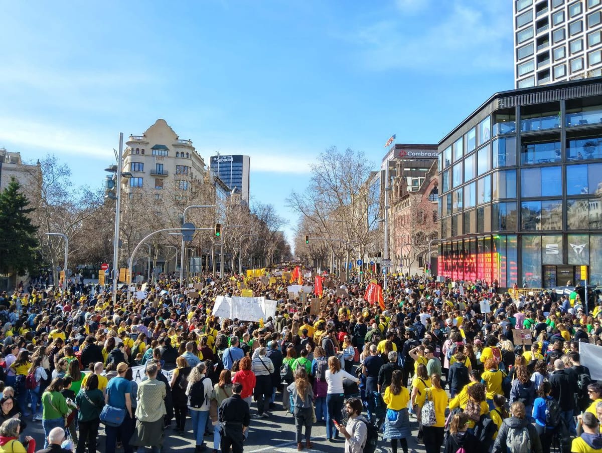 Imagen de archivo de la huelga eduactiva del 11F en Barcelona. Foto: CGT Catalunya