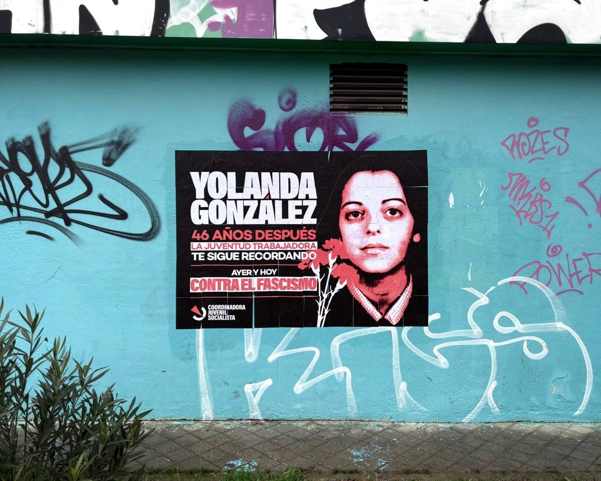 Mural de la Coordinadora Juvenil Socialista en memoria de Yolanda González. Foto: CJS