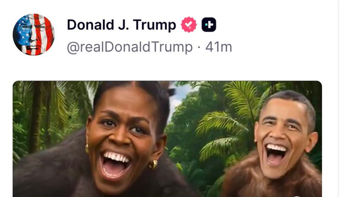 Trump difunde en redes un vídeo racista que retrata a los Obama como monos