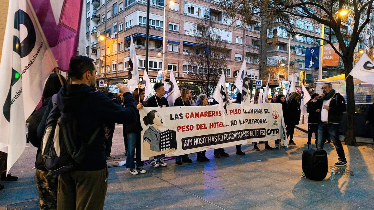 Concentración sindical de la la Coordinación Sindical de Trabajadores y Trabajadoras de Andalucía en Granada. Foto: @CSTA_sindicato (X)