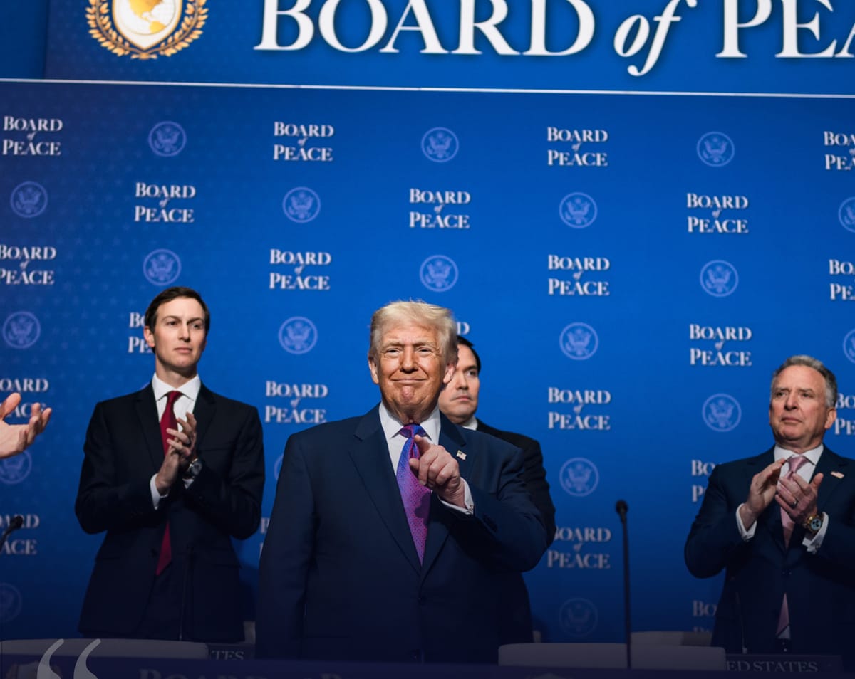 Donald Trump en el acto inaugural de la "Junta de la Paz". Foto: The White House (X)