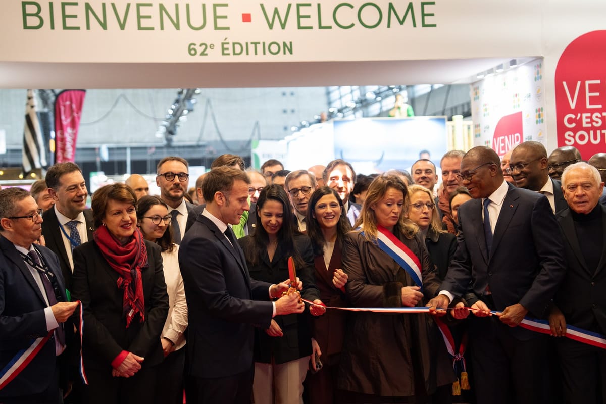 Emmanuel Macron en la Feria Agrícola. Foto: @EmmanuelMacron (X)