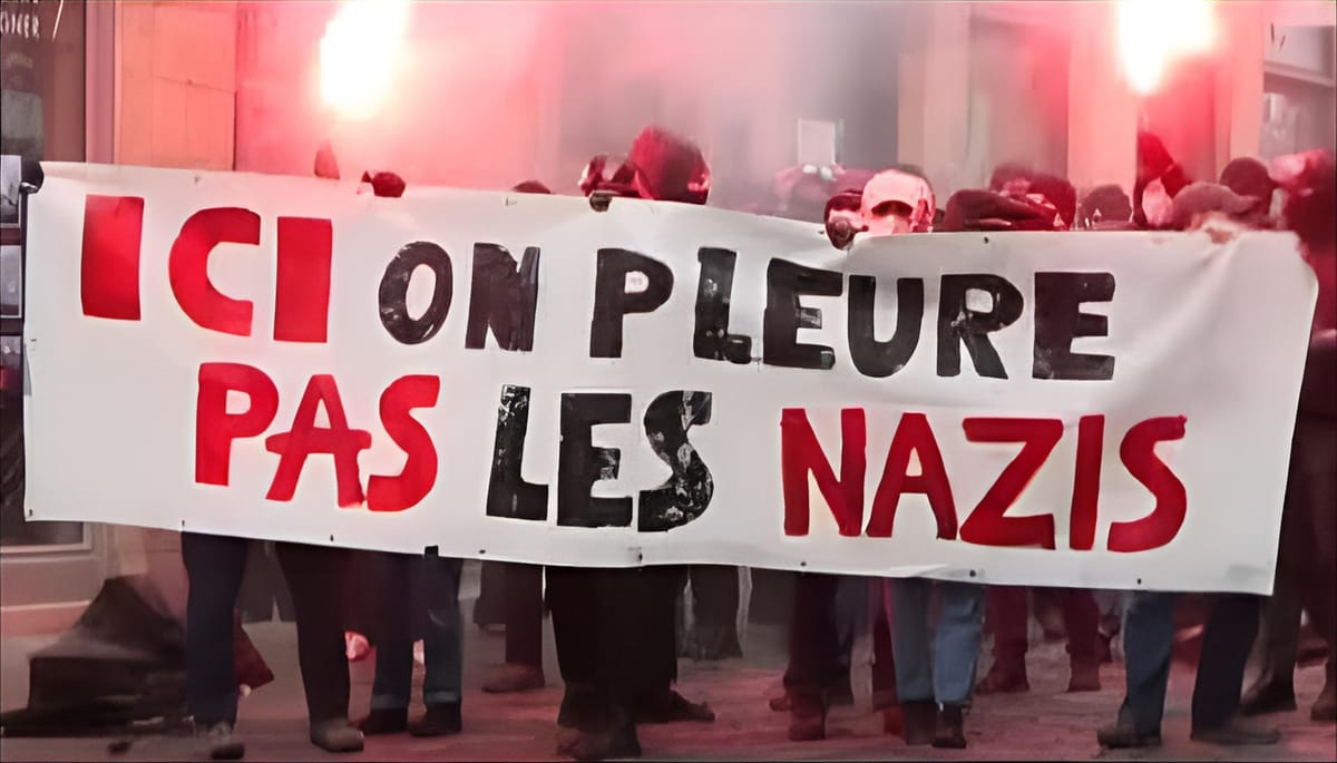 Manifestación antifascista en Rennes contra la convocatoria fascista en homenaje a Quentin Deranque. Foto: N/D