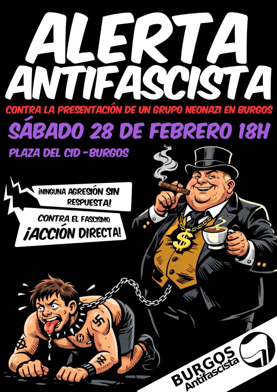 Convocatoria de colectivos antifascistas en Burgos contra la presentación de un grupo neonazi
