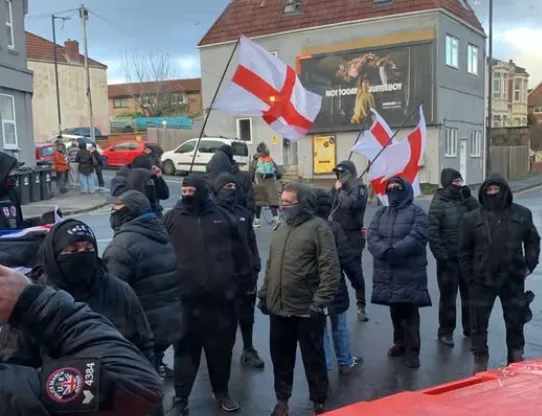 Imagen de archivo de fascistas de Bristol Patriots. Foto: searchlightmagazine.com