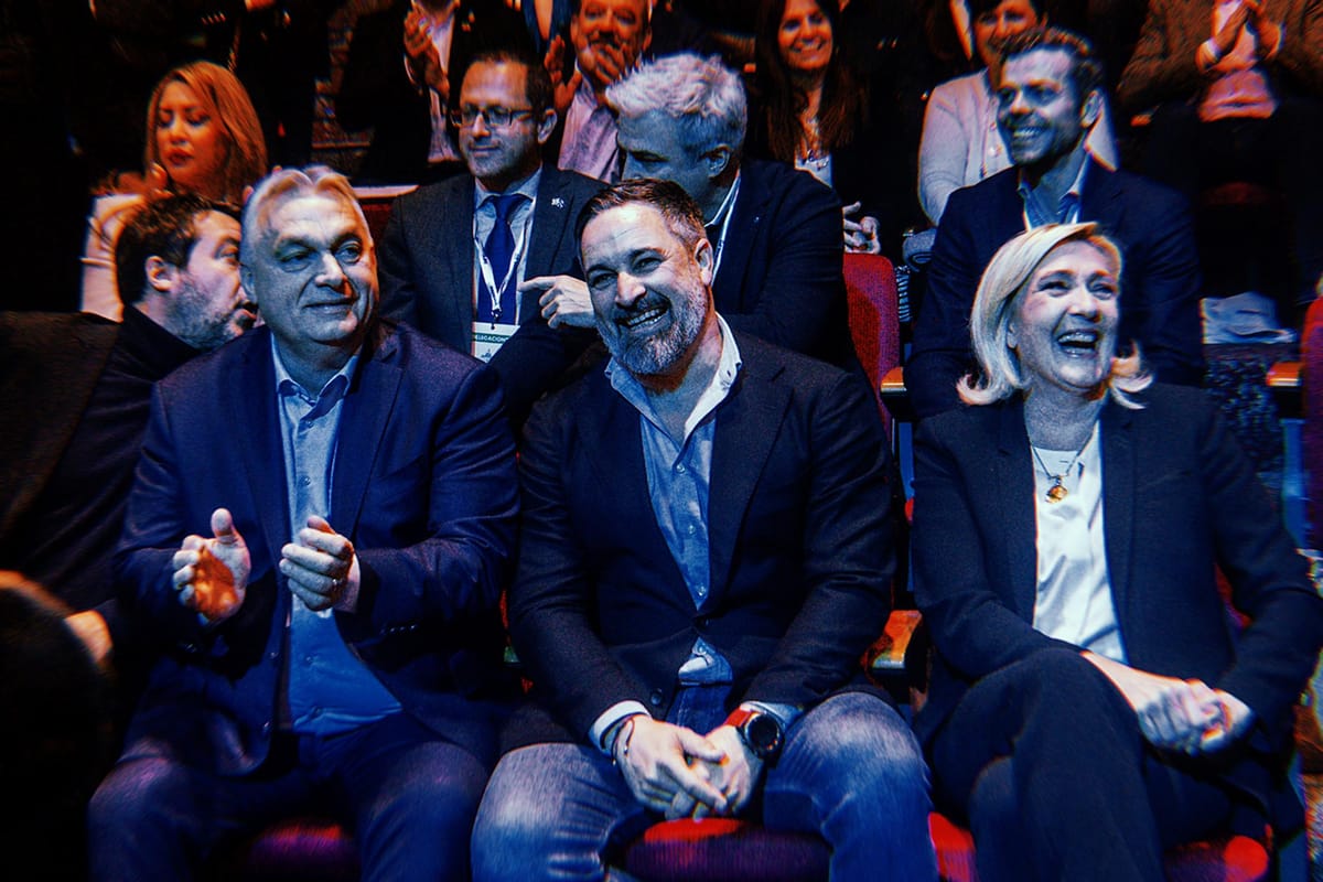 Imagen de archivo de Salvini, Orban, Abascal y Le Pen. Foto: vía Le Monde