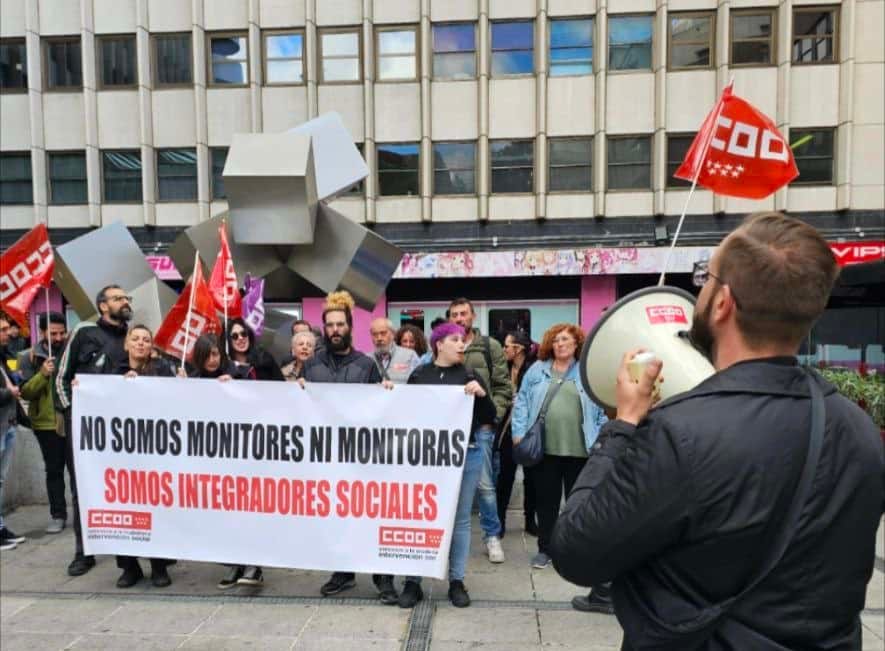 Imagen de archivo de movilización sindical de integradores sociales. Foto: vía soymadrid.org