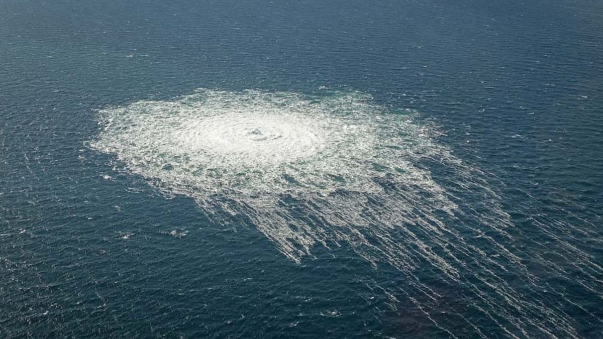 Fuga de gas en el Mar Báltico tras la voladura del Nord Stream en 2022. Foto: N/D