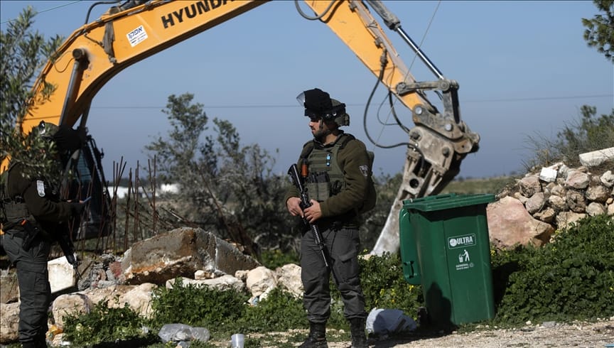 Imagen de archivo de fuerzas israelíes en la demolición de hogares palestinos en Cisjordania. Foto: vía Anadolou
