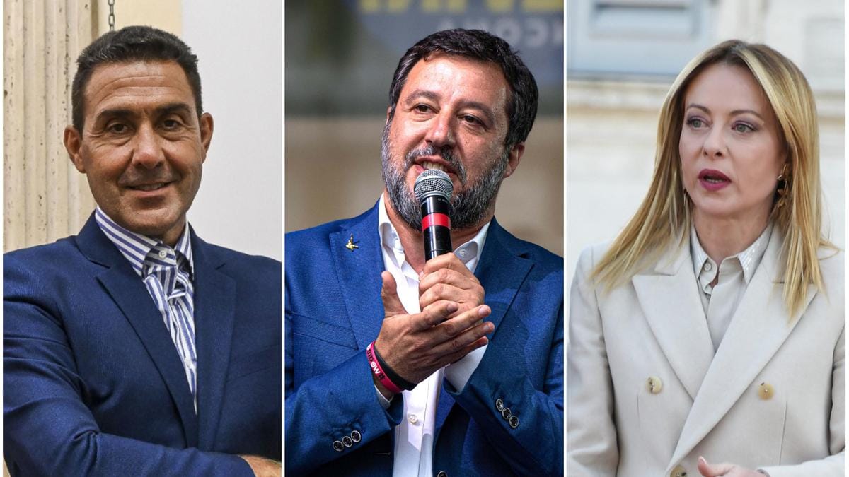 Imagen de archivo de Roberto Vannacci, Mateo Salvini y Giorgia Meloni. Foto: N/D