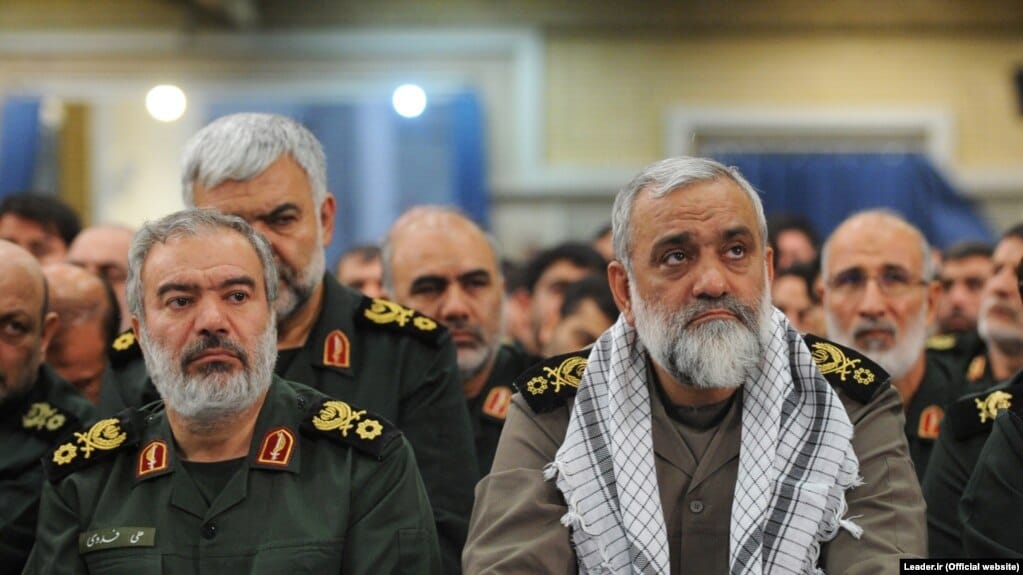 Ali Fadavi y Mohammadreza Naghdi, comandantes de la Guardia Revolucionaria de Irán. Foto: Leader.ir