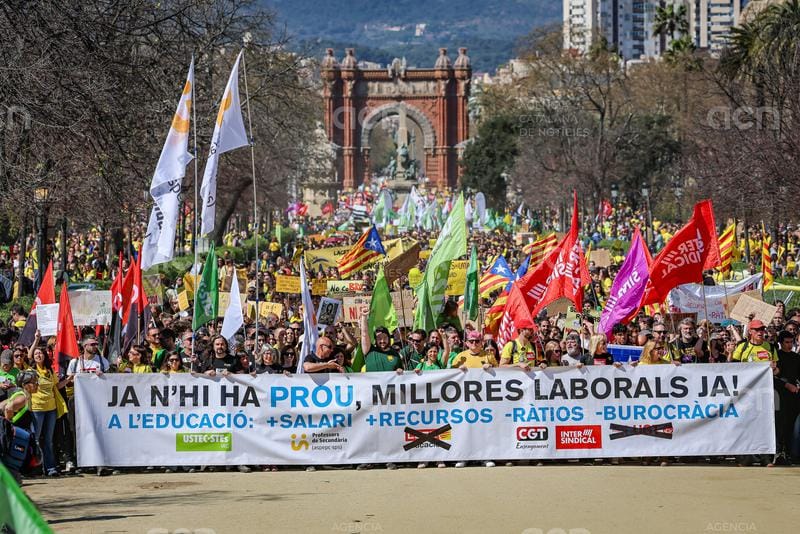 Imagen de archivo de la huelga educativa de Catalunya. Foto: ACN vía CGT