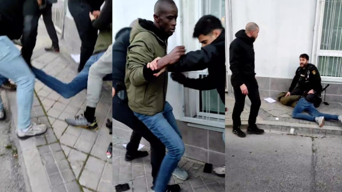 Detención de Serigne Mbaye a manos de la Policía Nacional. Foto: El Salto