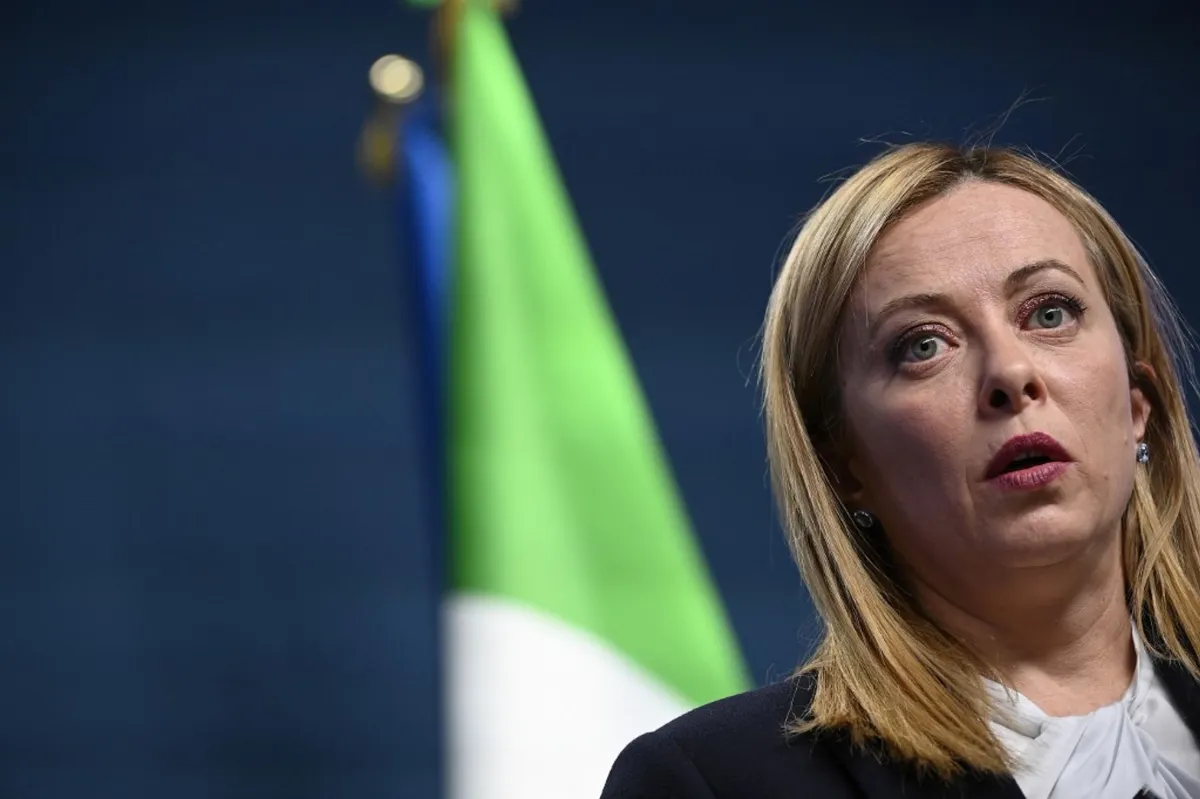 Imagen de archivo de Giorgia Meloni, primera ministra italiana. Foto: AFP