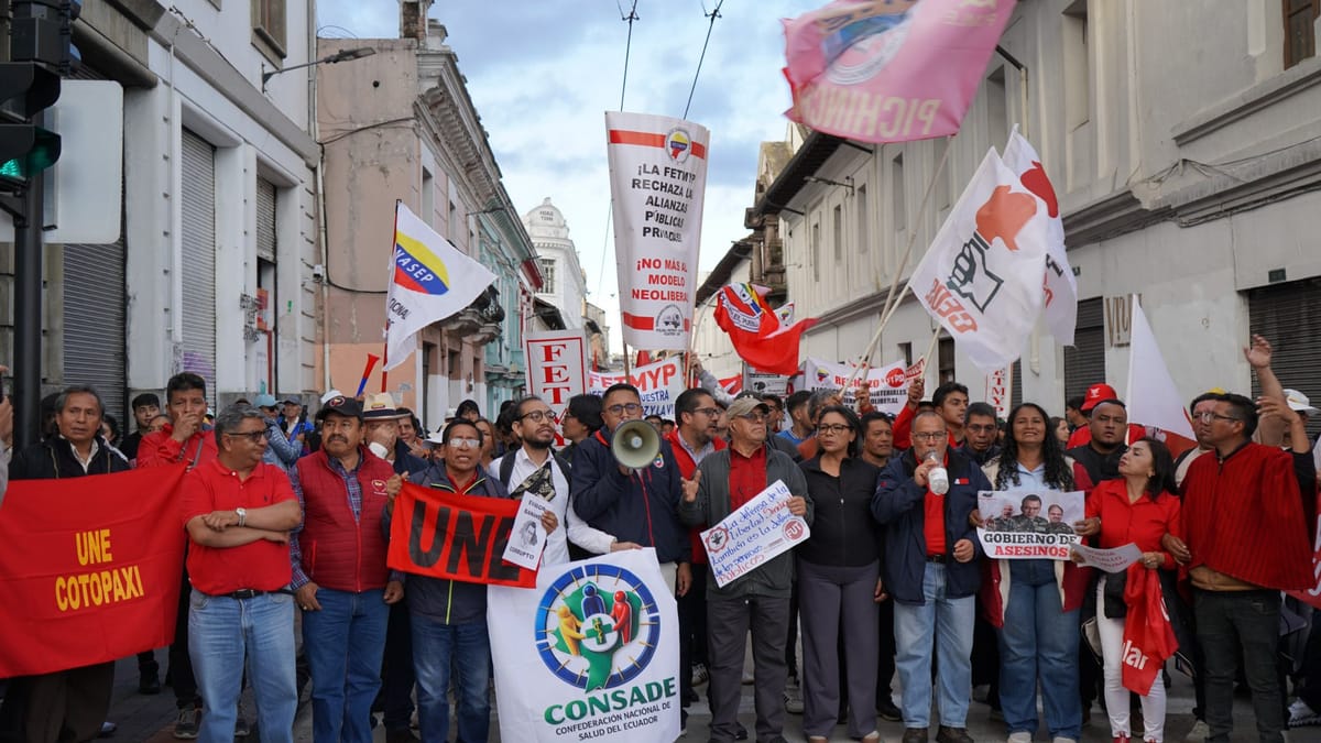 Protestas del 13 de marzo en Quito contra Noboa. Foto: Andrés Quishpe