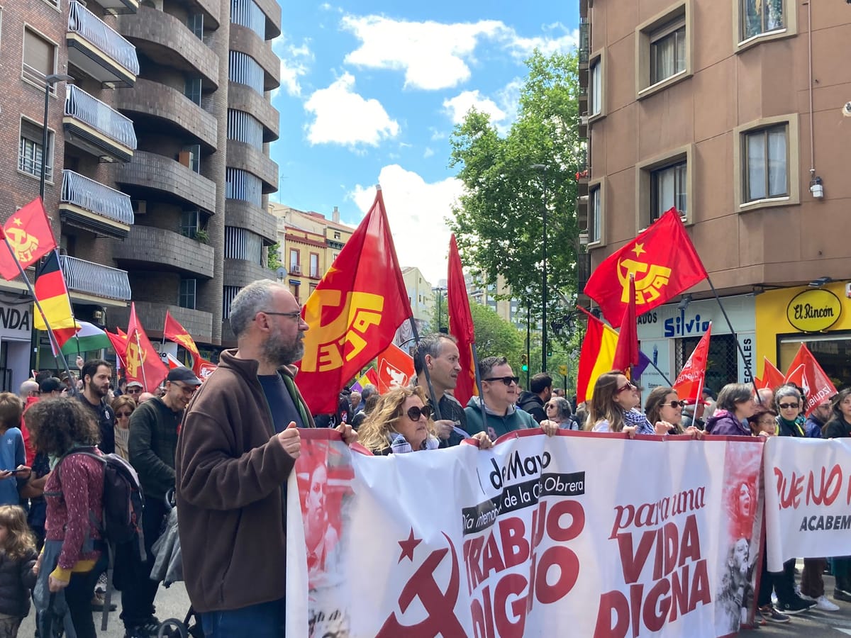 Imagen de archivo del PCE en una manifestación del 1 de Mayo. Foto: PCE Aragón