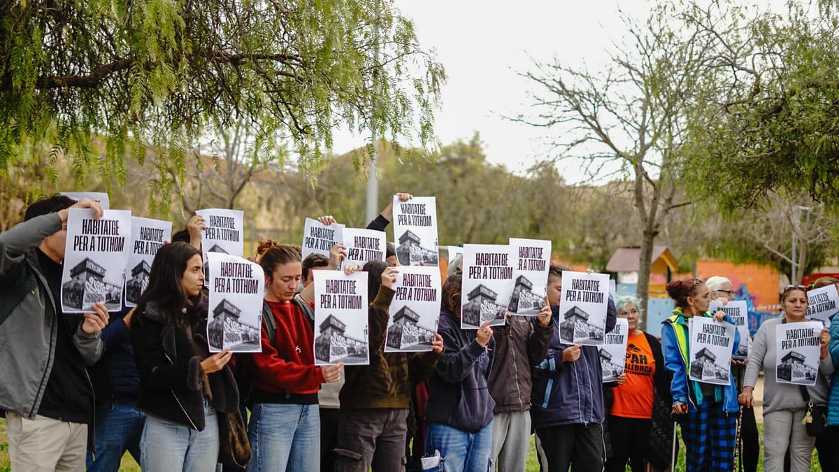 Rueda de prensa de colectivos sociales en Palma. Foto: @sindicatPalma (X)