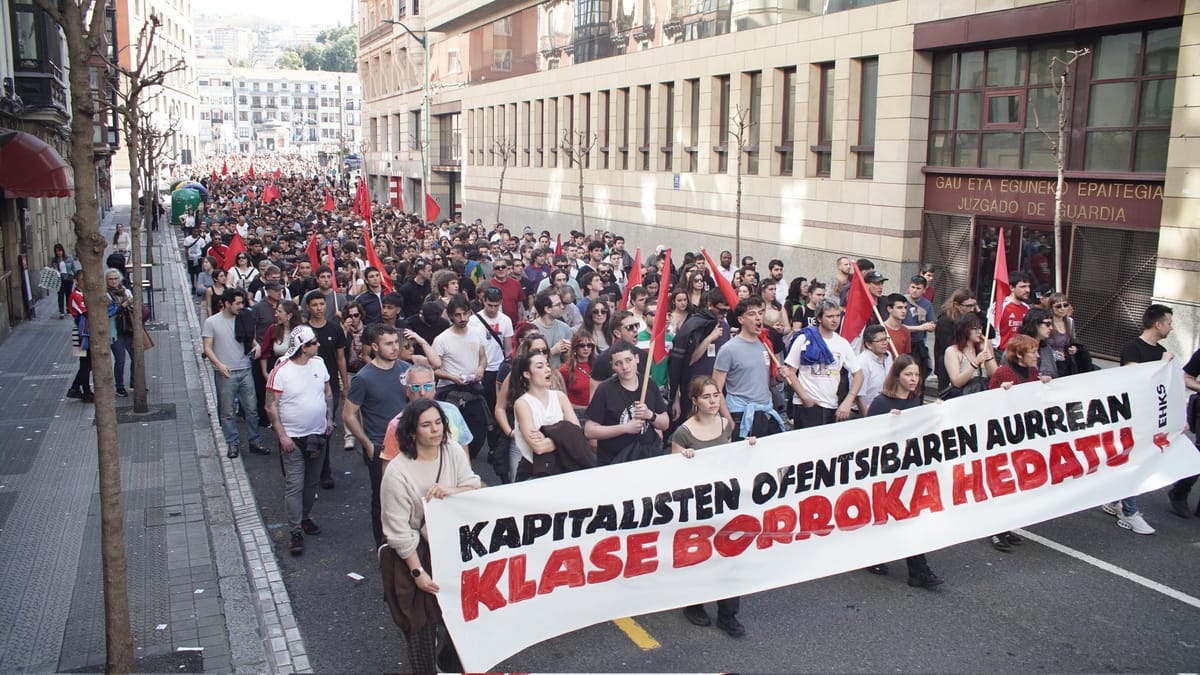 Manifestación de EHKS en Bilbo en la huelga general del 17 de marzo. Foto: Gedar Langile Kazeta