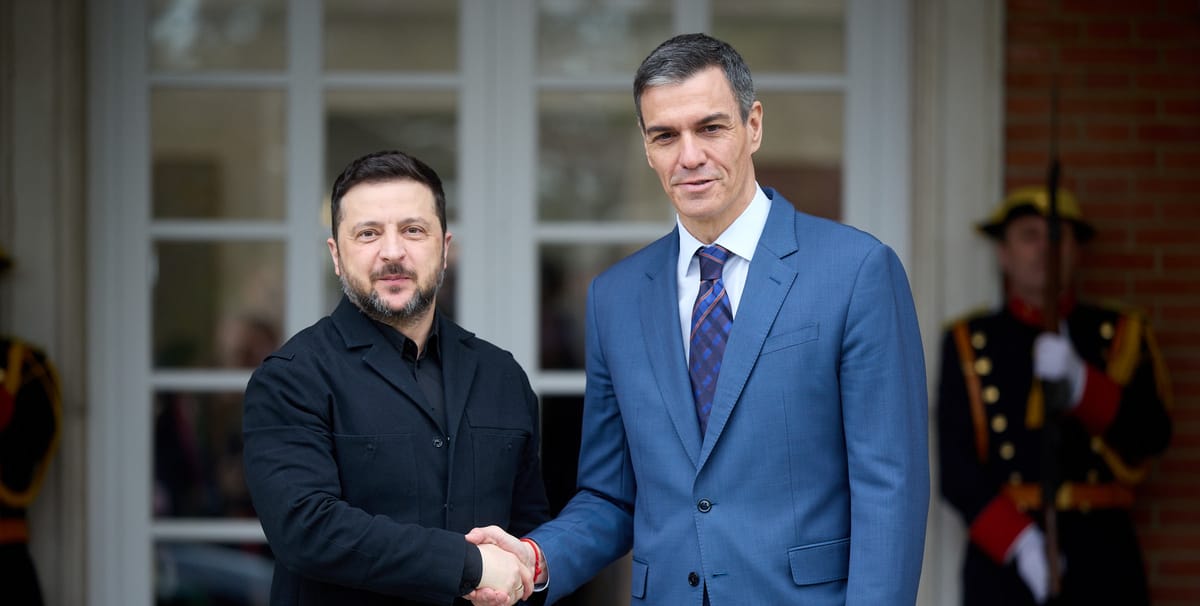 Volodimir Zelensky y Pedro Sánchez en la última visita del presidente Ucraniano al Estado español. Foto: @ZelenskyyUa (X)