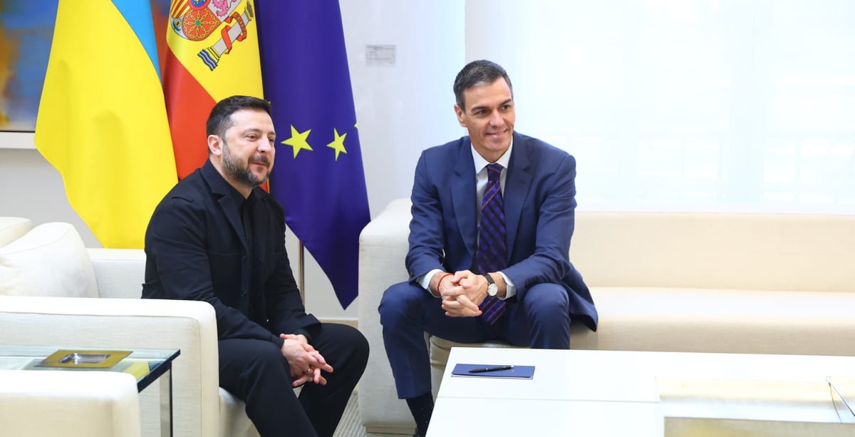 Volodimir Zelensky y Pedro Sánchez en una visita oficial en La Moncloa. Foto: Moncloa