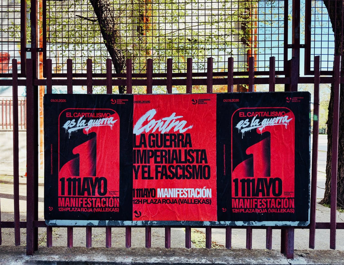 Carteles propagandísticos de CJS por el 1 de mayo. Foto: CJS.