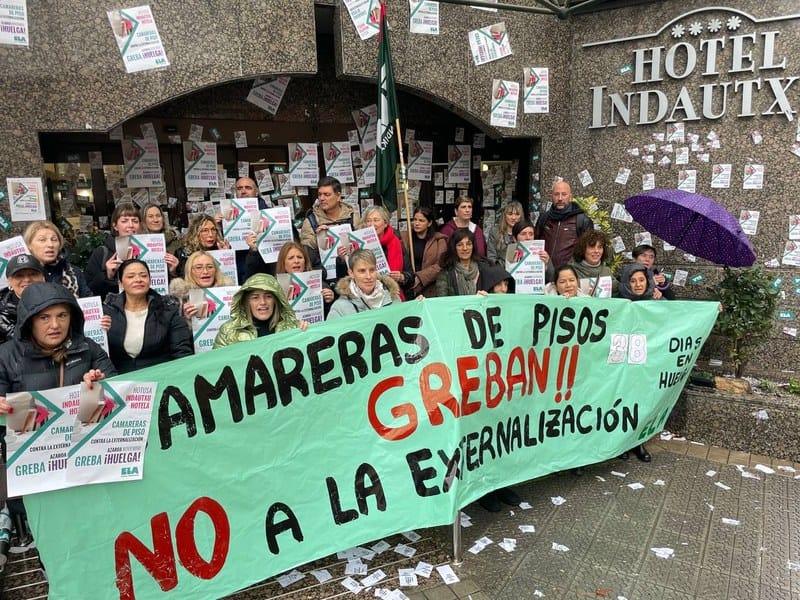 Movilización sindical de las camareras de piso de Bilbo. Foto: ELA