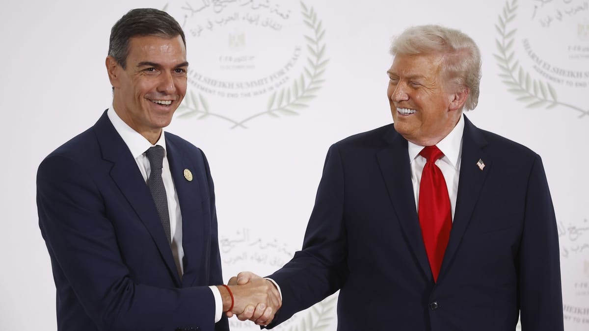 Imagen de archivo de Pedro Sánchez y Donald Trump. Foto: vía Telecinco