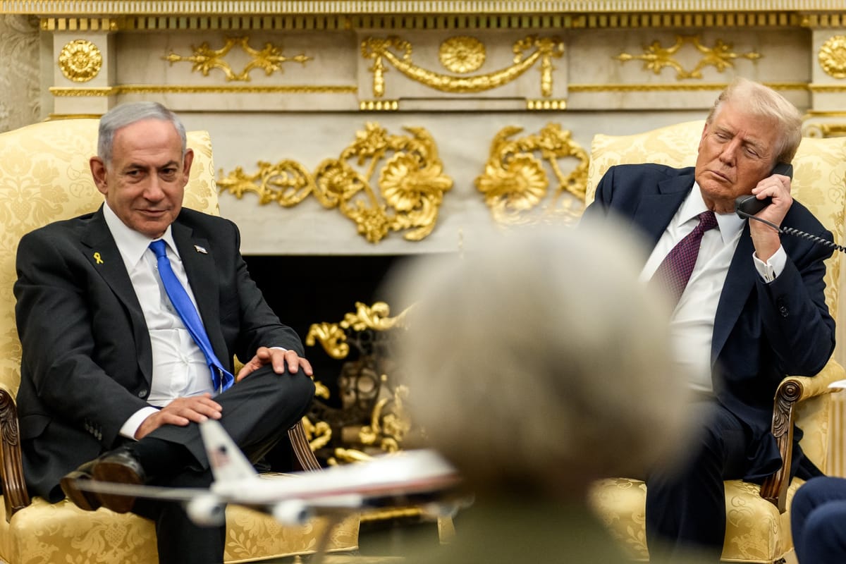 Imagen de archivo de Benjamin Netanyahu y Donald Trump en el Despacho Oval de la Casa Blanca. Foto: @WhiteHouse (X)