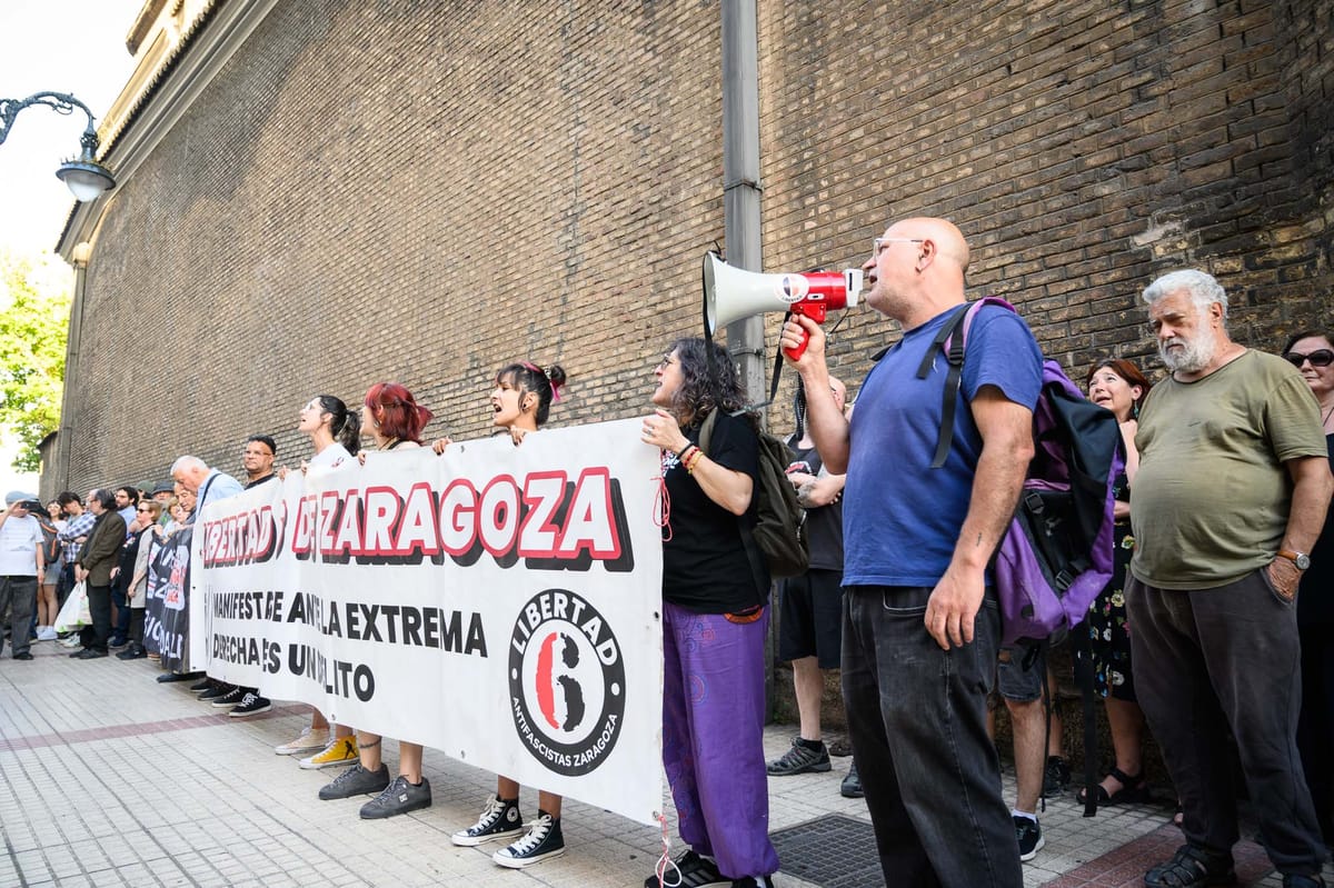 Imagen de archivo de una concentración por la libertad de Los 6 de Zaragoza. Foto: vía @Libertad6Zgz (X)
